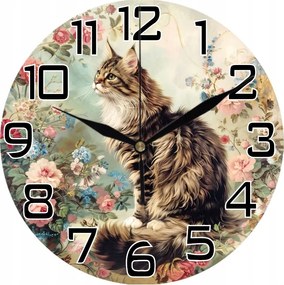 Falióra Kis Macska Virágokkal Ideális Cica Ajándék