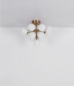 Globo 56143-13ND Mennyezeti lámpa fém matt nikkel, fehér színű üveg gömbök, ø: 560mm, M: 430mm, 13x G9 LED 5W 230V izzók nélkül