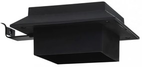 6 db négyszögletes fekete kültéri napelemes LED lámpa, 12 cm