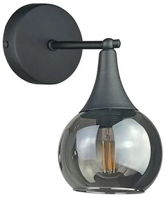 Fali lámpa STAR 1xE27/60W/230V fekete/füstös fekete