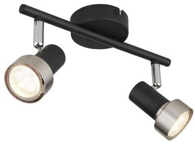 Globo 57917-2N - Spotlámpa  MASON 2xGU10/25W/230V fekete/ezüst