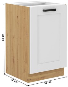 Mosogatószekrény Lesana 2 (fehér + artisan tölgy) 50 ZL 1F BB . 1063952