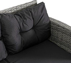 DALLAS kerti bútor szett szürke/fekete