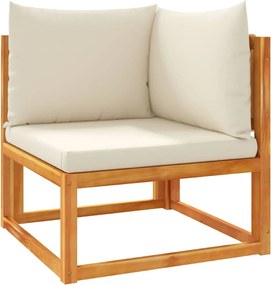 vidaXL kerti sarokkanapé párnákkal akácfából és kötélből