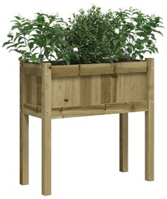impregnált fenyőfa kerti virágláda lábakkal 70 x 31 x 70 cm