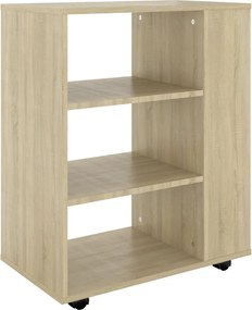vidaXL sonoma tölgy szerelt fa kerekes szekrény 60 x 35 x 75 cm