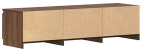 barna tölgyszínű szerelt fa TV-szekrény 140 x 40 x 35,5 cm