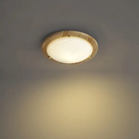 Klasszikus mennyezeti lámpa természetes színben, fehér üveggel - Mesiac