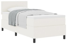 Box Spring Ágy matraccal Krém Egyszemélyes Kordbársony Szövet