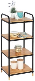 Fekete-natúr színű fém fürdőszobai polcos állvány 42x94,5 cm Loft – Wenko