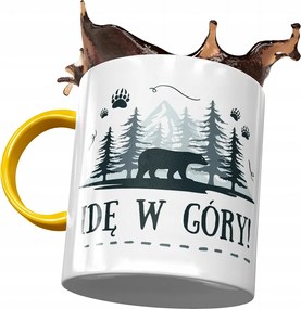 Sárga bögre macival Aranyos mackó ajándék fényképes nyomtatással