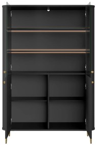 Vesper vitrin 103 cm - fekete / arany lábak