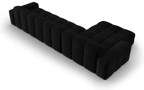 Fekete bársony sarokkanapé (bal oldali) Kendal – Micadoni Home