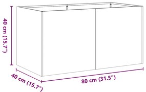 vidaXL növénytartó antracitszürke 80x40x40 cm hidegen hengerelt acél