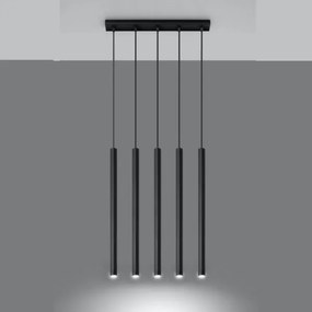 Sollux SL.0472 - Csillár zsinóron PASTELO 5 5xG9/8W/230V fekete