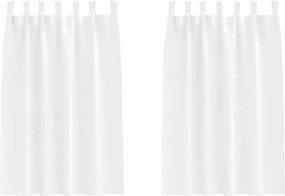 vidaXL Fekete Függöny Gyűrűkkel 2 pcs Tiszta Fehér 175 x 140 cm