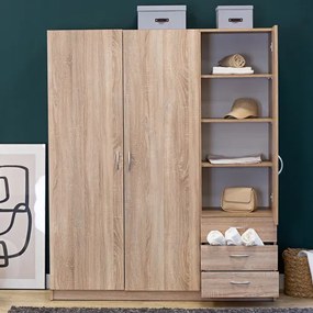 GAYA Gardróbszekrény Tölgy Színben 146 cm.