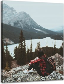 Vászonkép Emberek Hegyek Nő az ösvényen 30x40