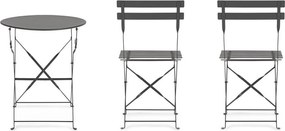 Antracitszürke acél kétszemélyes kerti étkezőgarnitúra Austin – Bizzotto