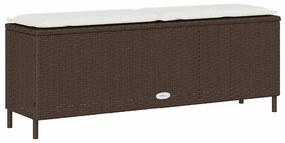 barna polyrattan kerti pad párnával 110x30x40,5 cm