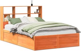 vidaXL viaszbarna tömör fenyőfa ágy matrac nélkül 140 x 200 cm