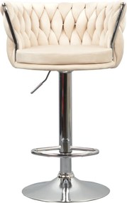 Design bárszék, bézs Velvet szövet/króm, BRIN