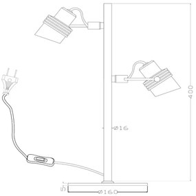 Lucide 34544/02/30 - Asztali lámpa TUNDRAN 2xGU10/5W/230V fekete