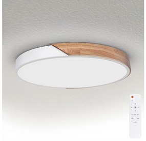 Brilagi - LED dimmelhető lámpatest PILANA LED/60W/230V tölgy/fehér átm. 60 cm + távirányító