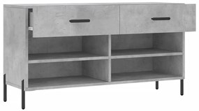 betonszürke szerelt fa cipőpolc 102 x 35 x 55 cm