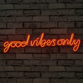 Műanyag LED-es fali dekoráció, Good Vibes Only - Red