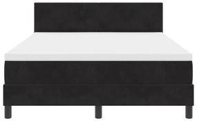 Boxspring Ágy Mattal és LED Fekete 140x190 cm Bársonyos