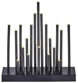 LED Karácsonyi gyertyatartó 20xLED/3xAA fekete