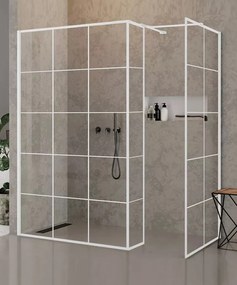 New Trendy New Modus White zuhanykabin fal walk-in 100 cm fehér matt üveg/átlátszó üveg EXK-2282