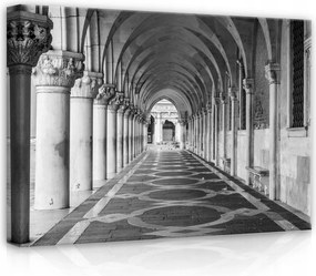 VĂĄszonkĂ©p 70x50 ĂrkĂĄd oszlopok boltĂvek perspektĂva Ă©pĂtĂ©szet OlaszorszĂĄg Velence