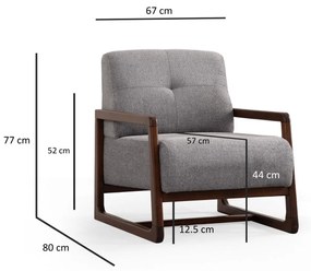 Fotel Atonetta (világosszürke + dió). 1106478