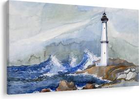Világítótorony festményének képe (90x60 cm)
