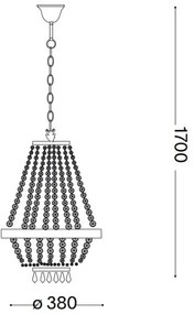 Ideal Lux - LED Kristály csillár láncon CAESAR 6xG9/3W/230V átm. 38 cm arany