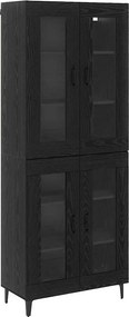 vidaXL Magasfiú Fekete tölgy 69,5 x 34 x 180 cm Faanyag