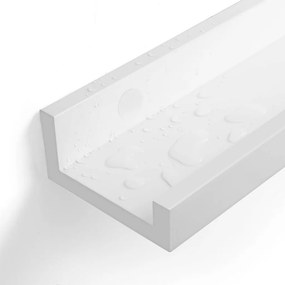 3 darabos lebegő polc szett magasfényű bevonattal, fehér 60x10x5cm