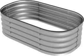 Outsunny Fém Magaságyás, Növényláda, Zöldséges Ágyás, DIY Virágláda Nyitott Aljjal, Fűszerágyás Kerthez, Erkélyhez, Ezüst 105 x 62 x 30 cm | Aosom