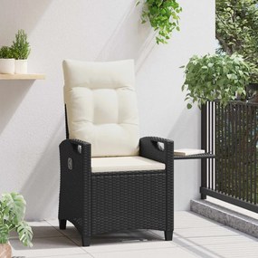Fekvő Kerti Szék Fekete és Krém 56 x 60 x 112 cm polirattan