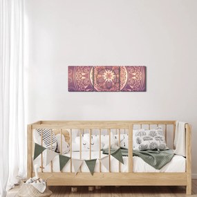 Kép - Mandala lila színátmeneten (órával) (90x30 cm)