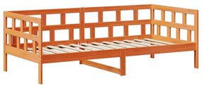 viaszbarna tömör fenyőfa kanapéágy tetővel 90 x 200 cm