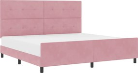 vidaXL Boxrugós ágy fejtámlával Rózsaszín 200 x 200 cm Bársony