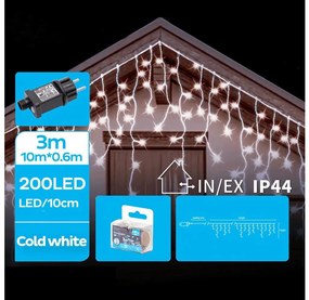 Brilagi - Kültéri LED karácsonyi fényfüzér 200xLED/8 üzemmód 13x0,6m IP44 hideg fehér