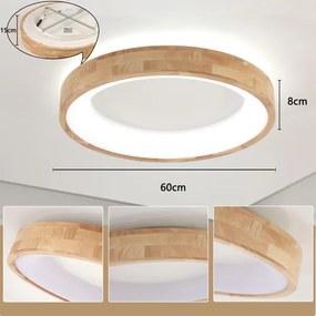 Brilagi-LED FALCON WOOD mennyezeti lámpatest LED/40W/230V 3000/4000/6000K 60 cm fa kivitel