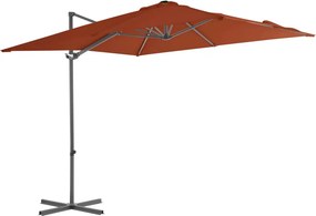 vidaXL terrakotta konzolos napernyő acélrúddal 250 x 250 cm