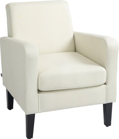 HOMCOM Egyszemélyes Fotel Háttámlával, Lekerekített Kartámaszokkal, Párnázott Pihenőszék Levélmintás Kárpittal, Fából Készült Lábakkal, Hálószobába, N