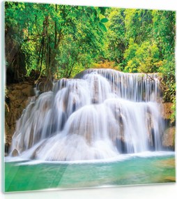 Vászonkép Üveg Tájkép Vízesés 30x30