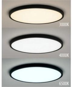 LED mennyezeti lámpa LED/40W/230V 3000/4000/6500K Ø 50 cm fekete